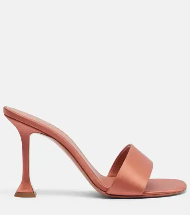 Amina Muaddi Andreea satin sandals | Thumbnail 2 Amina Muaddi Andreea satin sandals | Thumbnail 2