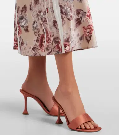 Amina Muaddi Andreea satin sandals | Thumbnail 6 Amina Muaddi Andreea satin sandals | Thumbnail 6
