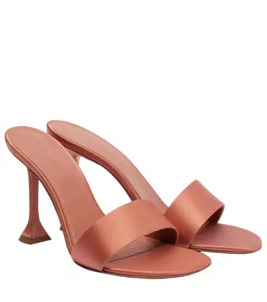 Amina Muaddi Andreea satin sandals | Thumbnail 1 Amina Muaddi Andreea satin sandals | Thumbnail 1