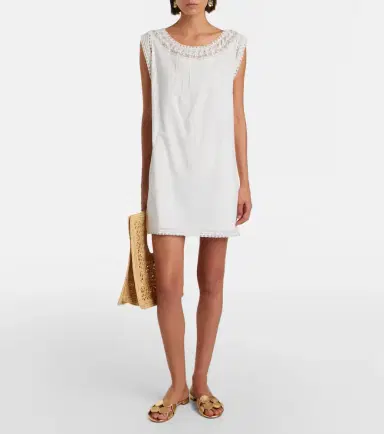 Posse Danielle lace-trimmed cotton minidress | Thumbnail 2