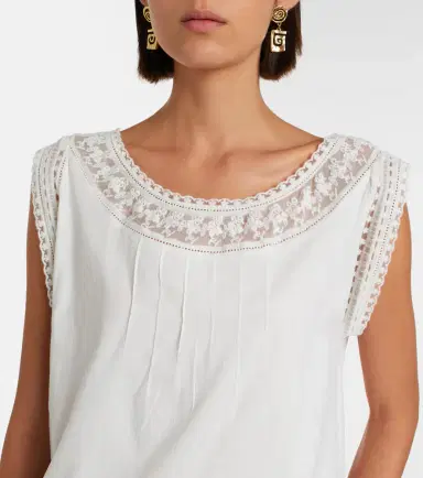 Posse Danielle lace-trimmed cotton minidress | Thumbnail 3