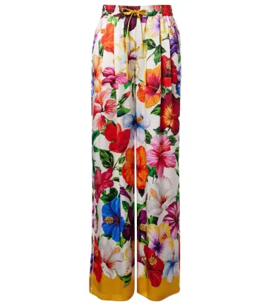 Dolce & Gabbana Floral silk-blend satin palazzo pants | Thumbnail 1 Dolce & Gabbana Floral silk-blend satin palazzo pants | Thumbnail 1