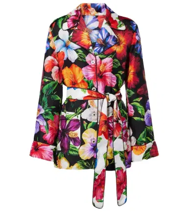Dolce & Gabbana Belted floral silk shirt | Thumbnail 1 Dolce & Gabbana Belted floral silk shirt | Thumbnail 1