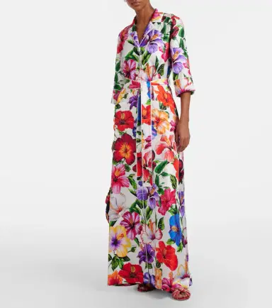 Dolce & Gabbana Floral belted silk satin maxi dress | Thumbnail 4 Dolce & Gabbana Floral belted silk satin maxi dress | Thumbnail 4