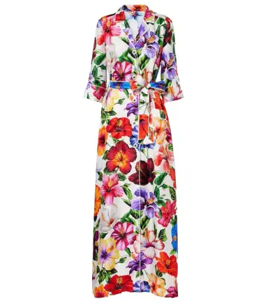 Dolce & Gabbana Floral belted silk satin maxi dress | Thumbnail 1 Dolce & Gabbana Floral belted silk satin maxi dress | Thumbnail 1