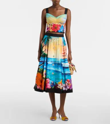 Dolce & Gabbana Printed cotton-blend bustier | Thumbnail 3 Dolce & Gabbana Printed cotton-blend bustier | Thumbnail 3