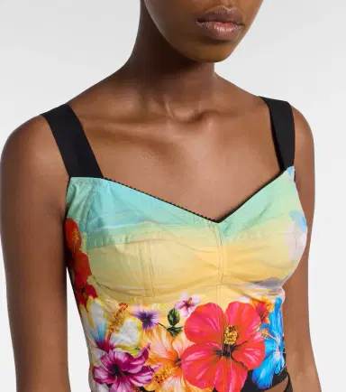 Dolce & Gabbana Printed cotton-blend bustier | Thumbnail 4 Dolce & Gabbana Printed cotton-blend bustier | Thumbnail 4