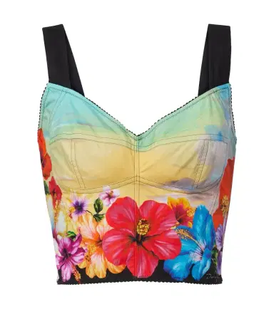 Dolce & Gabbana Printed cotton-blend bustier | Thumbnail 1 Dolce & Gabbana Printed cotton-blend bustier | Thumbnail 1