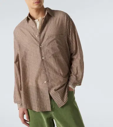 Auralee Gingham cotton poplin shirt | Thumbnail 4