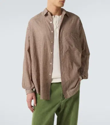 Auralee Gingham cotton poplin shirt | Thumbnail 5