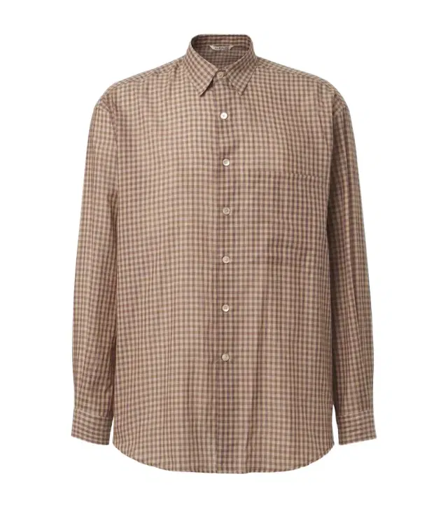 Gingham cotton poplin shirt