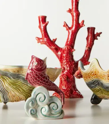 Bordallo Pinheiro Fish earthenware candle holder | Thumbnail 3