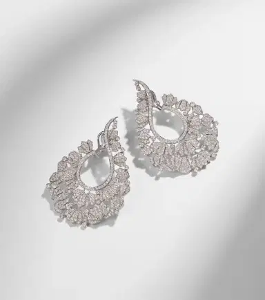 Ananya Scatter Lotus 18kt white gold earrings with diamonds | Thumbnail 5 Ananya Scatter Lotus 18kt white gold earrings with diamonds | Thumbnail 5