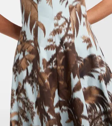 Oscar de la Renta Printed cotton-blend poplin midi dress | Thumbnail 5