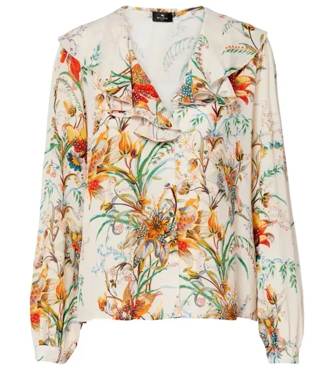 Floral ruffled blouse