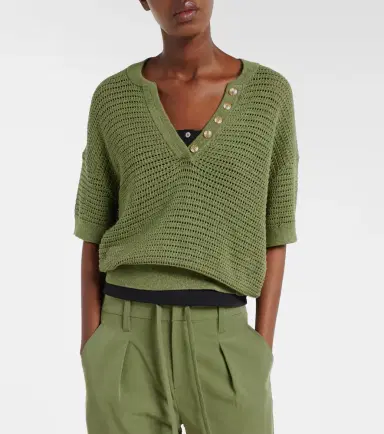 Varley Callie open-knit cotton top | Thumbnail 4