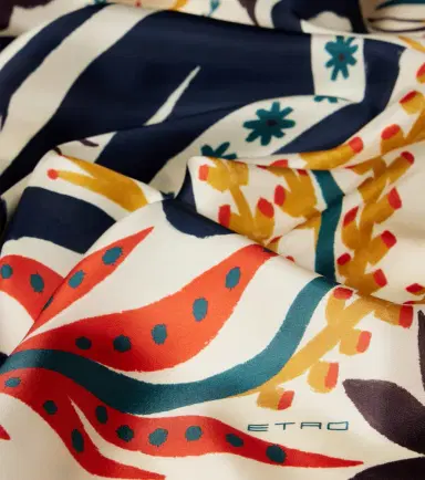 Etro Printed silk twill scarf | Thumbnail 2