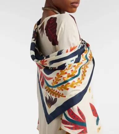 Etro Printed silk twill scarf | Thumbnail 4