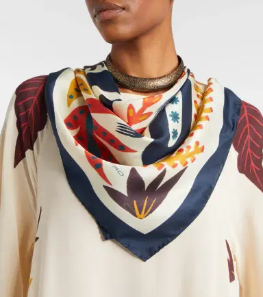 Etro Printed silk twill scarf | Thumbnail 5