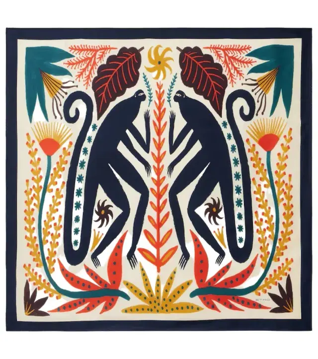 Printed silk twill scarf