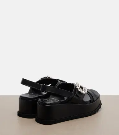 Roger Vivier Strass Buckle leather platform sandals | Thumbnail 3 Roger Vivier Strass Buckle leather platform sandals | Thumbnail 3
