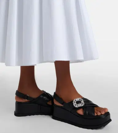 Roger Vivier Strass Buckle leather platform sandals | Thumbnail 5 Roger Vivier Strass Buckle leather platform sandals | Thumbnail 5