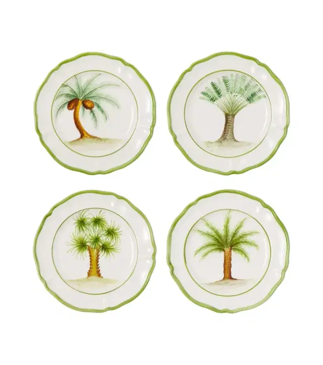LES OTTOMANS New Trees set of 4 ceramic salad plates