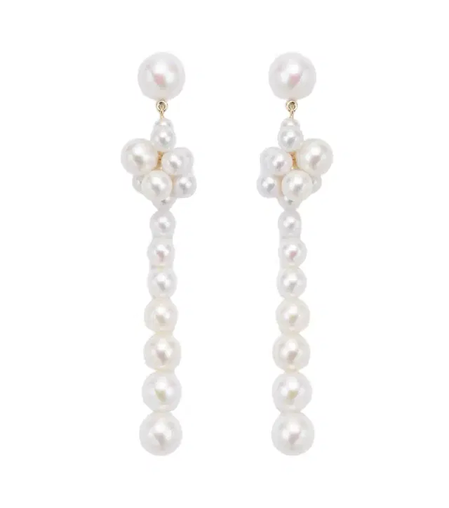 Colonna Botticelli 14kt gold drop earrings with pearls