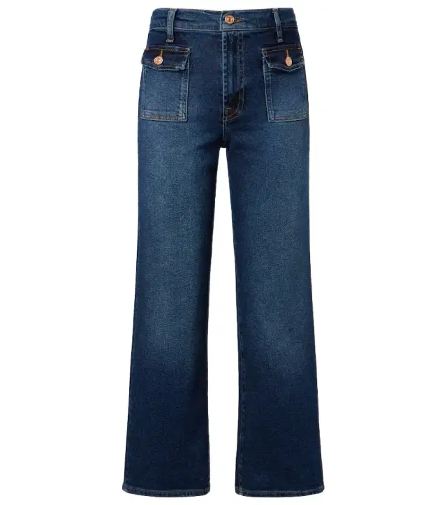 Stovepipe cropped straight jeans