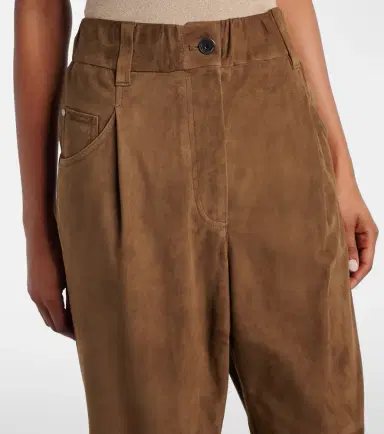 Brunello Cucinelli Monili suede straight pants | Thumbnail 5