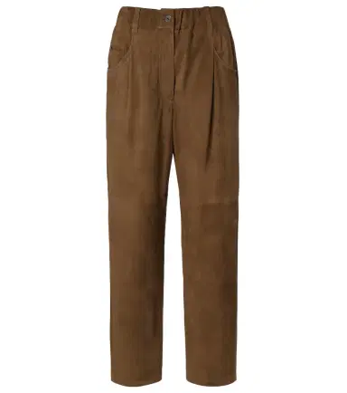 Brunello Cucinelli Monili suede straight pants | Thumbnail 1