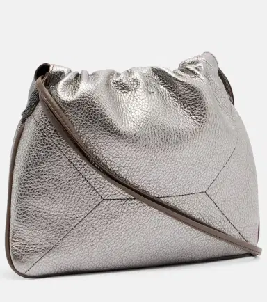 Brunello Cucinelli Monili Small metallic leather crossbody bag | Thumbnail 3 Brunello Cucinelli Monili Small metallic leather crossbody bag | Thumbnail 3