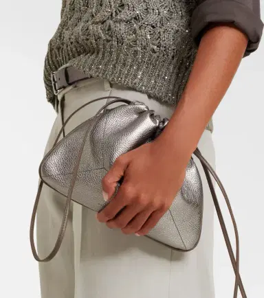 Brunello Cucinelli Monili Small metallic leather crossbody bag | Thumbnail 6 Brunello Cucinelli Monili Small metallic leather crossbody bag | Thumbnail 6