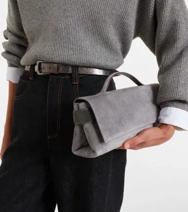 Brunello Cucinelli Monili Small embellished suede top-handle bag | Thumbnail 4 Brunello Cucinelli Monili Small embellished suede top-handle bag | Thumbnail 4