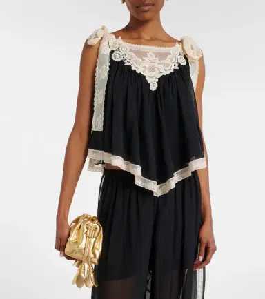 Zimmermann Roselight lace-trimmed cotton and silk top | Thumbnail 2 Zimmermann Roselight lace-trimmed cotton and silk top | Thumbnail 2