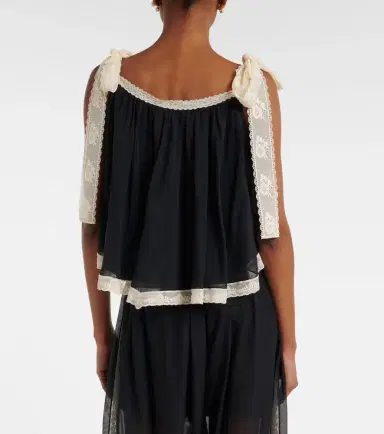 Zimmermann Roselight lace-trimmed cotton and silk top | Thumbnail 4 Zimmermann Roselight lace-trimmed cotton and silk top | Thumbnail 4