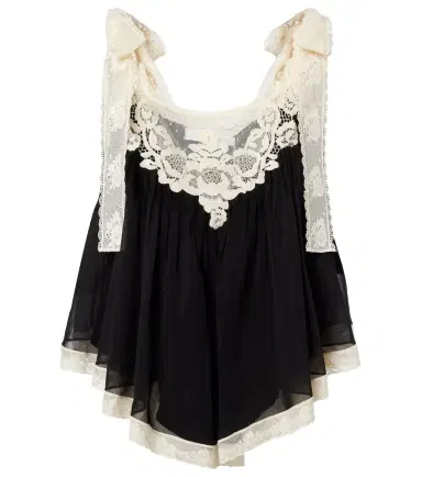 Zimmermann Roselight lace-trimmed cotton and silk top | Thumbnail 1 Zimmermann Roselight lace-trimmed cotton and silk top | Thumbnail 1