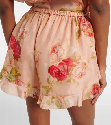 Zimmermann Roselight floral ruffled silk shorts | Thumbnail 2