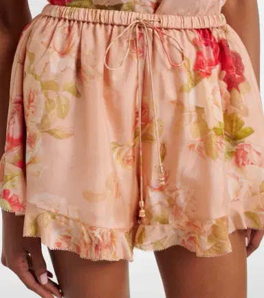 Zimmermann Roselight floral ruffled silk shorts | Thumbnail 3