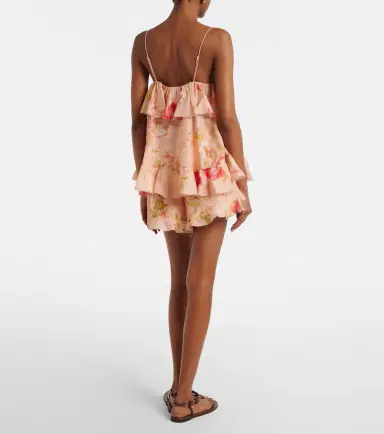 Zimmermann Roselight floral ruffled silk shorts | Thumbnail 5