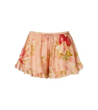 Zimmermann Roselight floral ruffled silk shorts | Thumbnail 1