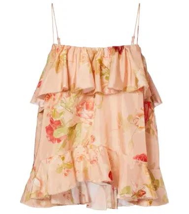 Zimmermann Roselight floral ruffled silk camisole | Thumbnail 1 Zimmermann Roselight floral ruffled silk camisole | Thumbnail 1