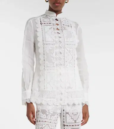 Zimmermann Floral lace ramie shirt | Thumbnail 3