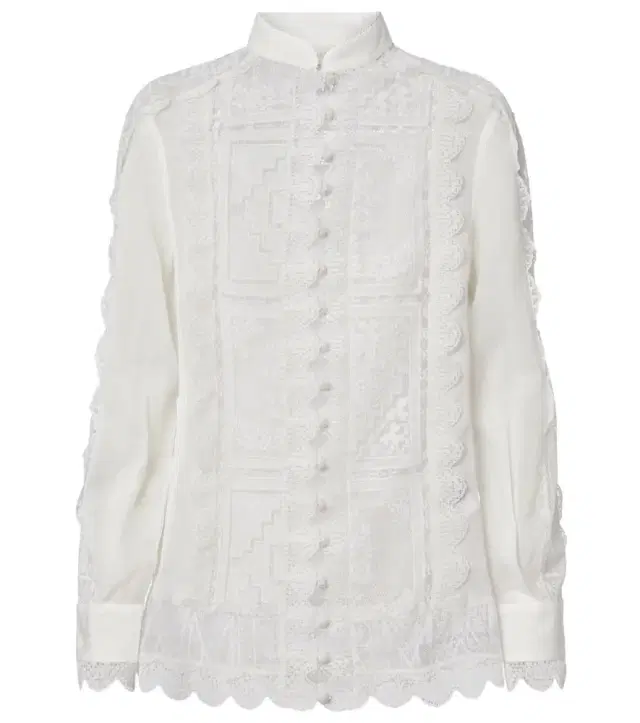 Zimmermann Floral lace ramie shirt