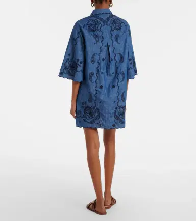 Zimmermann Embroidered cotton chambray minidress | Thumbnail 5