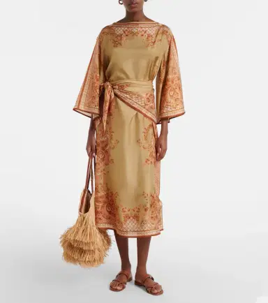 Zimmermann Belted printed silk midi dress | Thumbnail 4