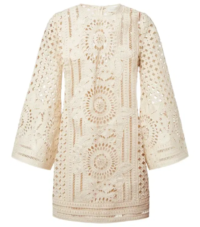 Indra broderie anglaise cotton minidress