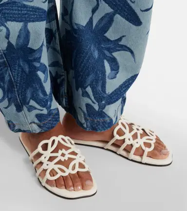 Loewe Petal Anagram leather slides | Thumbnail 5 Loewe Petal Anagram leather slides | Thumbnail 5