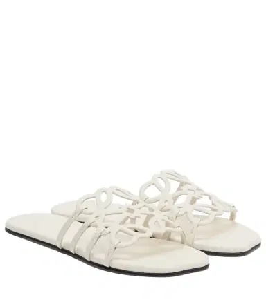 Loewe Petal Anagram leather slides | Thumbnail 1 Loewe Petal Anagram leather slides | Thumbnail 1
