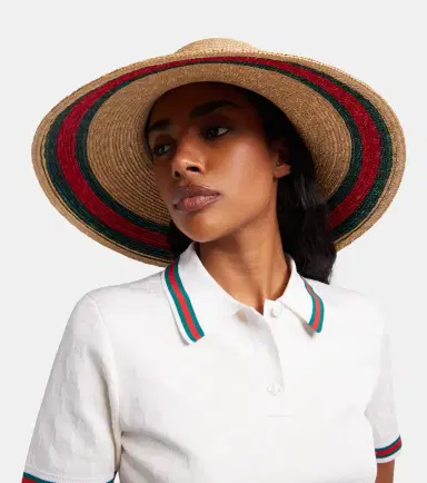 Gucci Web Stripe woven sun hat | Thumbnail 4